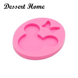 DY0075 DIY epoxy resin Moulds Mouse head and bow shape silicone Mould for keychains Jewellery Making Accessories Tools