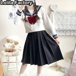 Japanese Women girl student JK uniform black suits bow tie Short/long Sleeve jacket School Uniforms college style Sailor Suit