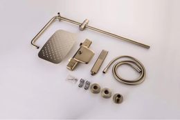 Brass Thermostatic Brushed gold waterfall shower set Bathroom mixer Tap luxury Bath & Shower Faucet Wall Mount