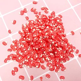 50g/lot 5mm Cute Mushroom Slice Soft Clay Sprinkles for Slime Material Polymer Clay Crafts Making DIY Nail Arts Decoration