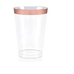 12OZ Rose Gold Plastic Cup Disposable Tumblers Weddings Birthday Party Beverage Wine Water Drink Cups Tableware 25/50/100pcs