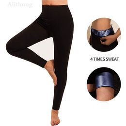 Aiithuug Women Body Shaper Suit Trainer Tops with Side Pockets Sauna Sweating Leggings Women Hot Sweat Workout Set Body Shaper