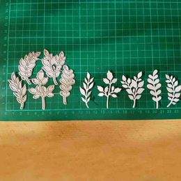 Cutting Dies New 5-piece Set Of Branches And Leaves Metal Stencil For DIY Scrapbooking Paper Card Making Embossing Craft Di X7J9