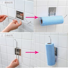 Hanging Kitchen Toilet Paper Roll Paper Holder Bathroom Towel Rack Stand Metal Tissue Paper Holder Home Storage Rack