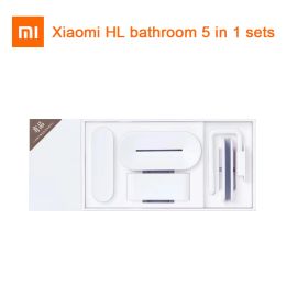 Accessories Original Xiaomi Mijia HL Bathroom New 5 in1 Sets Tools Holder Hook Storage Soap Box and Phone Holder for Bathroom Exquisite Life