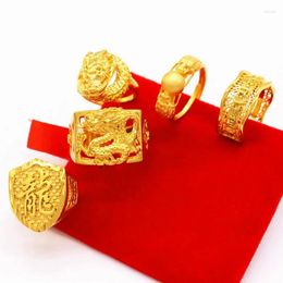 Wedding Rings Colour Serving Brass Gold Plated Jewellery Vietnam Sand Ring Men's Fashion Aggressive Opening Imitation