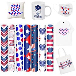 Window Stickers Independence Day Heat Transfer Roll Press Iron On HTV Cricut Film For T Shirts Craft Gifts Man/women Diy