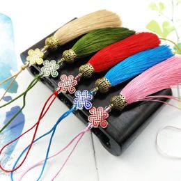 3Pcs Metal Caps Tassel Fringe Pendant DIY Craft Supplies Jewellery Curtains Decor Material Silk Tassel Trim Garments Accessories