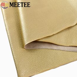 Meetee 50x139cm Gold PU Synthetic Leather Fabric Bag Handbag Luggage Soft Home Textile Decorative Cloth DIY Sewing Accessories