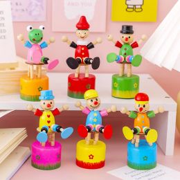 10pcs Creative Wooden Dancing Clown Frog Desktop Props Children Adult Puppet Fingers Toy Gift Party Birthday Wedding Festival