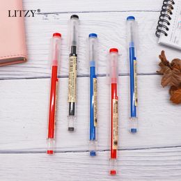 11Pcs/Lot 0.35mm Ultra Fine Finance Gel Pen Black/Blue/Red Ink Refills Rods Gelpen for School Office Exam Supplies Stationery