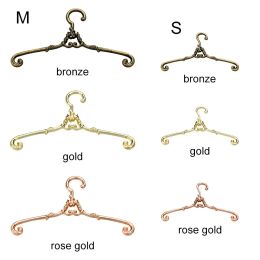 5Pcs/Set Retro Alloy Hangers For Ob11 Dolls Dollhouse Bedroom Wardrobe Decor Dolls Clothes Stand 4/6.5cm Hangers Furniture