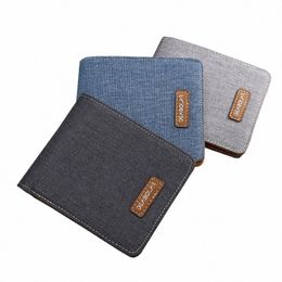 super Thin 2019 Vintage Short Men Wallets Transverse Multi Card Vertical Coin Purse Canvas Wallet For Men Students Teenager M2LA#