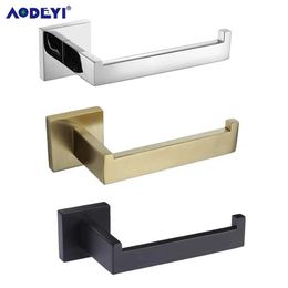 Toilet Paper Holders Matte Black Toilet Paper Holder Wall Mount Tissue Roll Hanger 304 Stainless Steel Bathroom Accessories Brushed Gold 240410