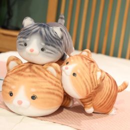 ZU 30-70cm Soft Cute Orange Cat Lying Fat Kitten Plush Toys Hug Pillow For Girl Boy Bedroom Sofa Decor