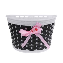 Bike Basket Front Children's Basket Bag Handlebar Bag Bowknot Loop For Kids Bike Basket Easy Mount Detachable