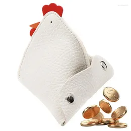 Storage Bags Animal Shaped Wallet Creative PU Leather Coin Purse Rooster Shape Cartoon Mini Key Case With Buckles For Cash Cards Keys