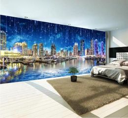 Custom Po Wall Paper 3D European Style Ultra HD Night City Night City Landscape Panora Large Mural Wallpaper For Bedroom Living7608361