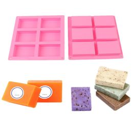 6 Cavity Silicone Mould for Making Soaps 3D Plain Soap Mould Rectangle DIY Handmade Soap Form Tray Mould6052073