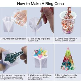 Ring Holder Cone Resin Moulds Crystal Pyramid Silicone Epoxy Resin Moulds For DIY Ring Stand Jewellery Display Stand Candle Making