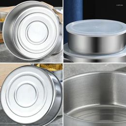 Bowls Mixing Bowl Set 5pcs Stainless Steel Nesting Microwavable Kitchen Containers With Airtight Machine Washable