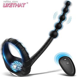 Other Health Beauty Items Remote Control Prostate Vibrator Cockring Adult Toys for Men Masturbator Anal Beads Butt Plug Vibrator Penis Ring Adulty Accessories L410