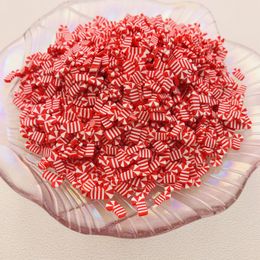 50g/Lot Hot Polymer Clay Christmas Candy Cane Sprinkle Gingerbread House Slice for Crafts Making, Phone Deco, DIY Scrapbooking