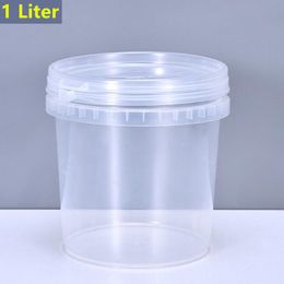 1L Korea Empty Plastic Bucket with Lid Food Grade Storage Container for Pickle Oil Unbreakable Leakproof Polypropylene Pail 1Pcs