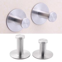 Hooks 1pcs Stainless Steel Hook Self Adhesive Heavy Duty Kitchen Bathroom Organisation Wall Door Key Holder Rack Clothes Hanger