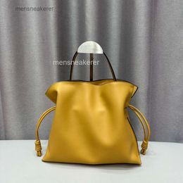 Flamenco Tote Leather Loeew Purse Bag Classic Light Soft Bags Women Spain Totes New 2024 French Design Luxury Style Women's Drawstring Handbag High End ILNO