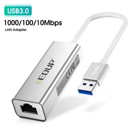 Hubs EDUP USB HUB USB 3.0 to RJ45 Adapter 10/100/1000Mbps LAN Adapter for PC Laptop Computer Ethernet Accessories USBC 3.0 Splitter
