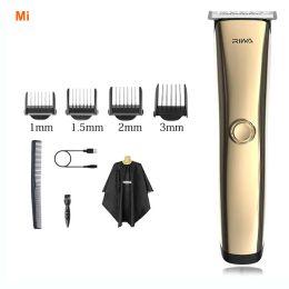 Clippers MiJia Riwa Barber Shop Rechargeable Hair Clipper Tshaped Steel Blade Professional Hair Trimmer For Men With 4 Attachment Combs