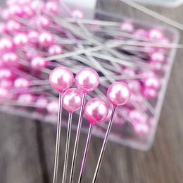 100Pcs/Box Colourful White Black Positioning Needles DIY Sewing Tools Accessories Patchwork Locating Pearl Straight Pins GYH