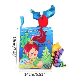 Kids 3D Animal Tails Cloth Book Baby Puzzle Montessori Toy Newborn Toddler Development Educational Learning Books Gift