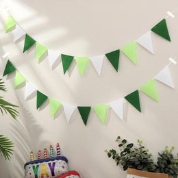 Party Decoration 2pcs Fresh Green Pennant Christmas Banner Bunting Flowers.