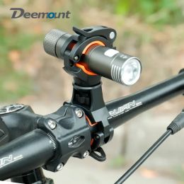 Deemount Bicycle Light Bracket Bike Lamp Holder LED Torch Headlight Pump Stand Quick Release Mount 360 Degree Rotatable HLD-211
