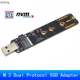 Enclosure M.2 to USB 3.0 Dual Protocol SSD Board M.2 NVME PCIe NGFF SATA M2 SSD Adapter for 2230 2242 2260 2280 NVME/SATA M.2 SSD RTL9210B