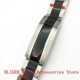 Watch Bands BLIGER Surface aseptic silver black strap 20mm suitable for mens 40mm Mechanical Sport Leisure WatchL2404