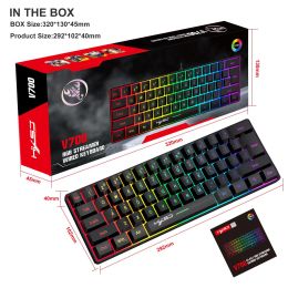 Keyboards 61 key gaming keyboard RGB lighting portable wired keyboard