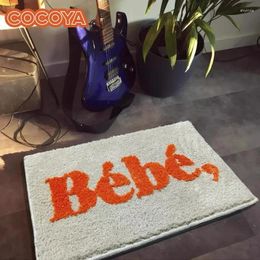 Carpets Modern Letter Bedroom Area Rugs Thick Soft Tufted Carpet Home Decor Fluffy Plush Entrance Floor Mat Anti-slip Bathroom Mats