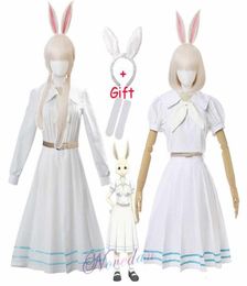 New Anime Cosplay Beastars Haru Costume Lolita Dress Wig Ears Women Japanese School Uniform White Rabbit Halloween Costume Q08216339797