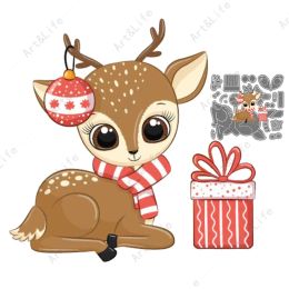 Metal Cutting Dies Christmas Deer Sika Deer Baby for DIY Scrapbooking Handicrafts Stencils Album Paper Card Cut Mould Embossing