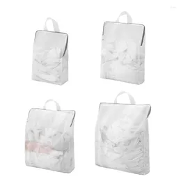 Laundry Bags Mesh Portable Polyester Fibre Disrt Clothes Reusable Honeycomb Zippered Wash Bag For Home Supplies