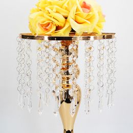 33CM Candle Holders Flowers Vase Crystal Tray Road Lead Candelabra Centrepieces Wedding porps Christmas decoration