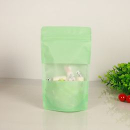 Colourful Standup plastic bag with matt window and zipper,Gift Dried Food Fruit Tea packaging Pouches Zipper Self Sealing bag