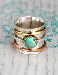 Bohemian Natural Stone Rings for Women Men Vintage Turquoises Finger Fashion Party Wedding Jewelry Accessories4923760