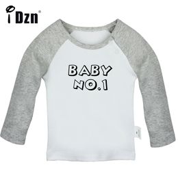 Baby No. 1 and Baby No. 2 Fun Art Printed T shirt Cute Twins Baby Tops Baby Boys Girls Long Sleeves T-shirts Infant Soft Clothes