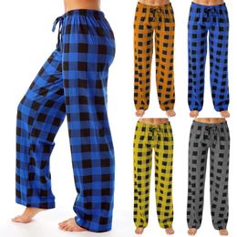 Women's Pants Pantalon Y2k Casual Elastic Plaid Thin And Comfortable Autumn/Winter Pajama With Loose Drawstring Wide Leg Pant