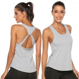 Active Shirts Sexy Backless Yoga Vest For Women Sleeveless Sport Shirt Workout Fitness T Quick Dry Athletic Running