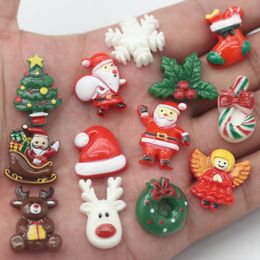 Christmas Series Flat Backs Resin Patch Christmas Gift DIY Handmade Jewellery Accessories Wedding Party Home Decor Supplies 10pcs